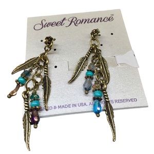 Sweet Romance Feathers & Beads Earrings